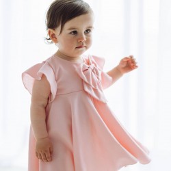Jamiks Amantha Pink Dress with Bow JLI035