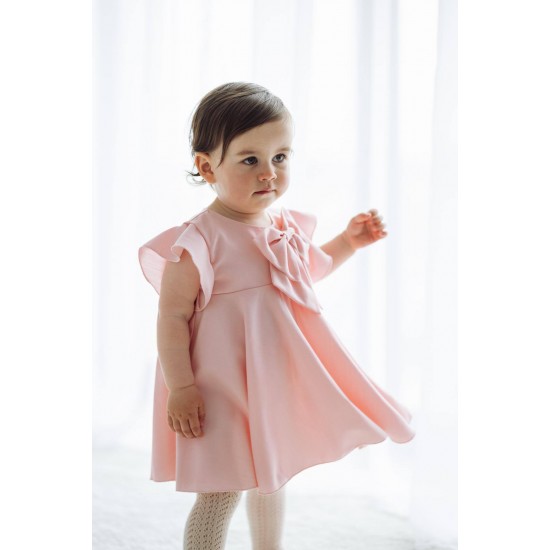 Jamiks Amantha Pink Dress with Bow JLI035
