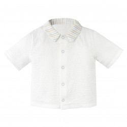 Jamiks Pikulo Top and Dungaree set - Beige and blue Stripes JLI029