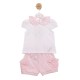 Mintini SS26 Girls White/Pink Top and Short Set MB7095