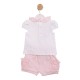 Mintini SS26 Girls White/Pink Top and Short Set MB7095