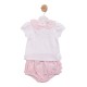 Mintini SS26 Girls White/Pink Jam Pant Set MB7093