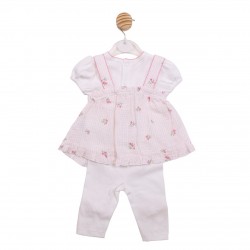 Mintini SS26 White/Pink Tunic and Leggings Set MB7153