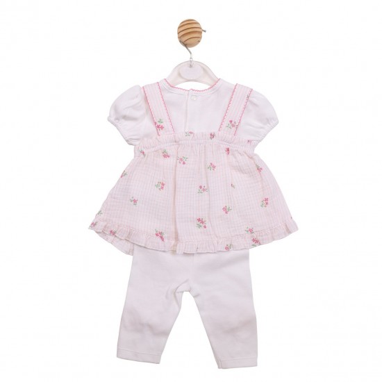 Mintini SS26 White/Pink Tunic and Leggings Set MB7153