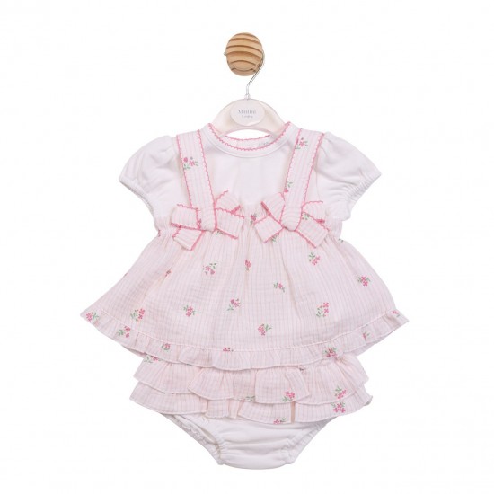 Mintini SS26 White/Pink 3pc Jam Pant Set MB7145