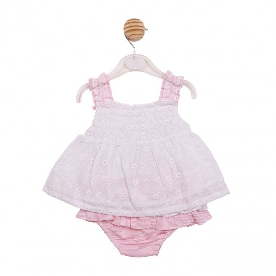 Mintini SS26 Girls White/Pink Suntop and Jampant Set MB7170