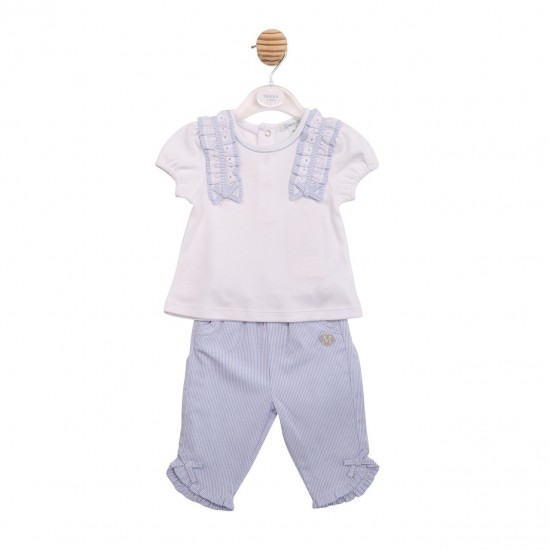 Mintini SS26 White/Blue Top and Trouser Set MB7190 Mintini SS26 White/Blue Top and Trouser Set MB7190