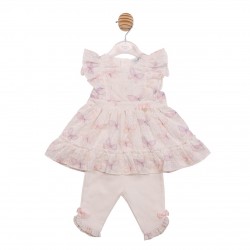 Mintini SS26 White Dress and Leggings MB7226 Mintini SS26 White Dress and Leggings MB7226