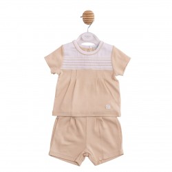Mintini SS26 Beige Top and Short Set MB6890 Mintini SS26 Beige Top and Short Set MB6890
