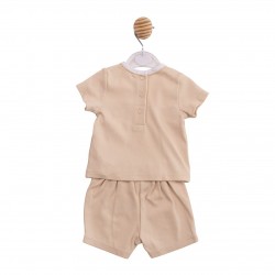 Mintini SS26 Beige Top and Short Set MB6890