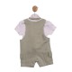 Mintini SS26 White/Sage Top and Short Dungaree Set MB6976 Mintini SS26 White/Sage Top and Short Dungaree Set MB6976