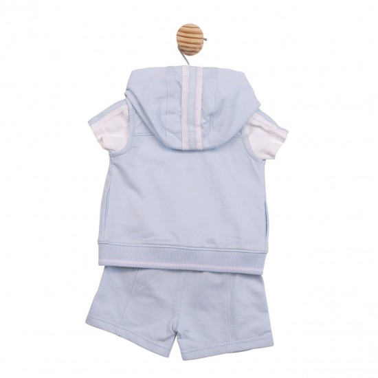 Mintini SS26 White/Blue Top, Short and Gilet Set MB6985 Mintini SS26 White/Blue Top, Short and Gilet Set MB6985