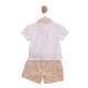 Mintini SS26 White/Beige Polo and Shorts Set MB6967