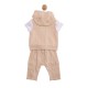 Mintini SS26 White/Beige Top, Trouser and Gilet Set MB6969