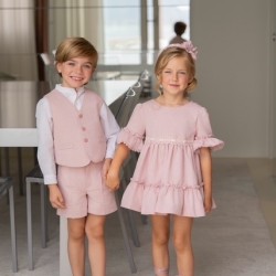 Miranda SS26 Girls ruffle dress 39-0240-V Miranda SS26 Girls ruffle dress 39-0240-V