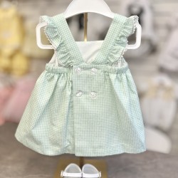 Miranda SS26 Girls Woven Mint Dress 39-0037-V Miranda SS26 Girls Woven Mint Dress 39-0037-V