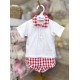 Miranda SS26 Boys White and Red Checked Short Set 39-0516-23