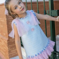 Naxos SS26 Girls Light Blue/Pink Dress 7742