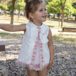 Naxos SS26 Girls White/Pink Dress and Pants Set 7712 Naxos SS26 Girls White/Pink Dress and Pants Set 7712
