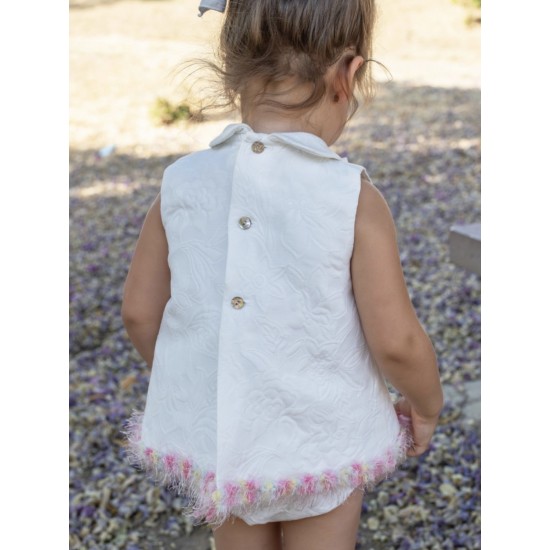 Naxos SS26 Girls White/Pink Dress and Pants Set 7712