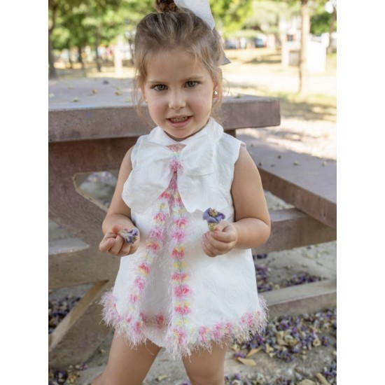 Naxos SS26 Girls White/Pink Dress and Pants Set 7712