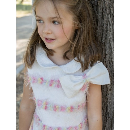 Naxos SS26 Girls White/Pink Dress 7739