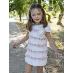 Naxos SS26 Girls White/Pink Dress 7739 Naxos SS26 Girls White/Pink Dress 7739