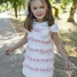 Naxos SS26 Girls White/Pink Dress 7739