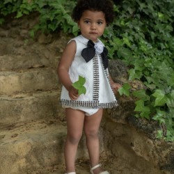 Naxos SS26 Girls White/Black Dress and Pants Set 7714 Naxos SS26 Girls White/Black Dress and Pants Set 7714