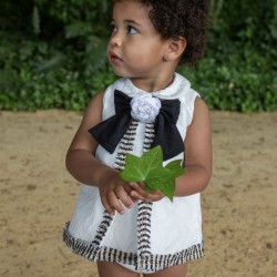 Naxos SS26 Girls White/Black Dress and Pants Set 7714