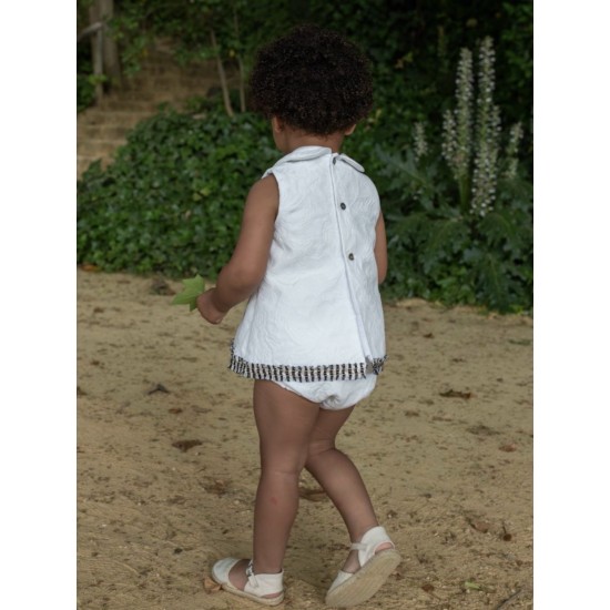 Naxos SS26 Girls White/Black Dress and Pants Set 7714