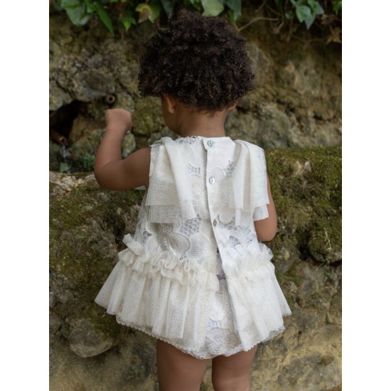 Naxos SS26 Girls White Dress and Pants Set 7711