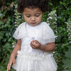 Naxos SS26 Girls White Dress and Pants Set 7711 Naxos SS26 Girls White Dress and Pants Set 7711