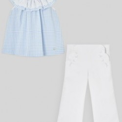 Paz SS26 Blue top with white trousers 153662