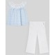 Paz SS26 Blue top with white trousers 153662