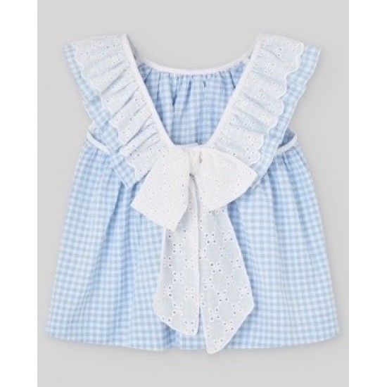 Paz SS26 Blue top with white trousers 153662