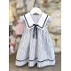 Pretty Originals SS26 Girls Blue and Navy Striped Dress with Collar BD02398E