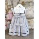 Pretty Originals SS26 Girls Blue and Navy Striped Dress with Collar BD02398E