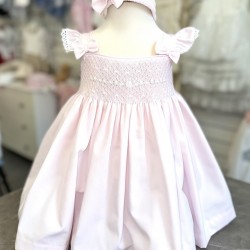 Pretty Originals SS26 Girls Pink Smocked Dress with pants and Headband LC01000E