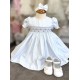 Pretty Originals SS26 Girls Pale Blue striped Dress With Pants and headband BD02372