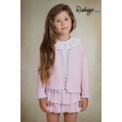 Rahigo SS26 Baby Pink 3 pc set Skirt, Blouse, Cardigan 261117