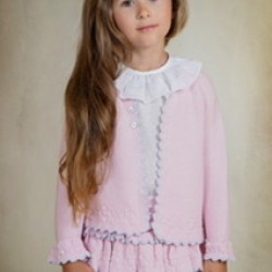 Rahigo SS26 Baby Pink 3 pc set Skirt, Blouse, Cardigan 261117