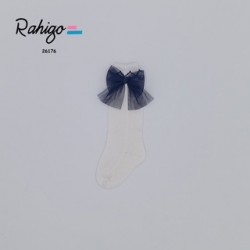 Rahigo SS26 Navy and white with bow socks 26176