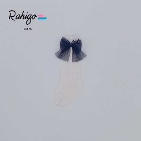 Rahigo SS26 Navy and white with bow socks 26176