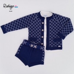 Rahigo SS26 Boys 2-piece Navy Short Set and Cardigan 26184