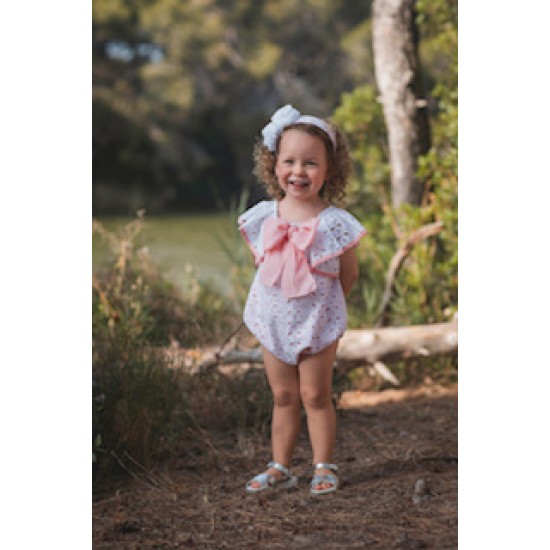 Rochy SS26 - White and Peach Romper - 26884 Rochy SS26 - White and Peach Romper - 26884