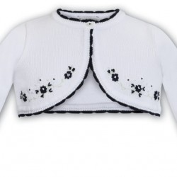 Sarah Louise SS26 Girls White and blue cardigan 006709
