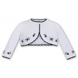 Sarah Louise SS26 Girls White and blue cardigan 006709
