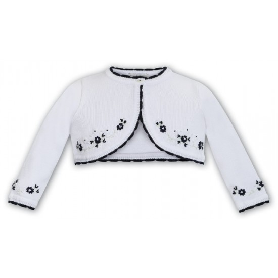 Sarah Louise SS26 Girls White and blue cardigan 006709