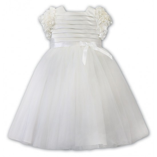 Sarah Louise SS26 070139AA Girls Ivory Ceremonial Ballerina Dress